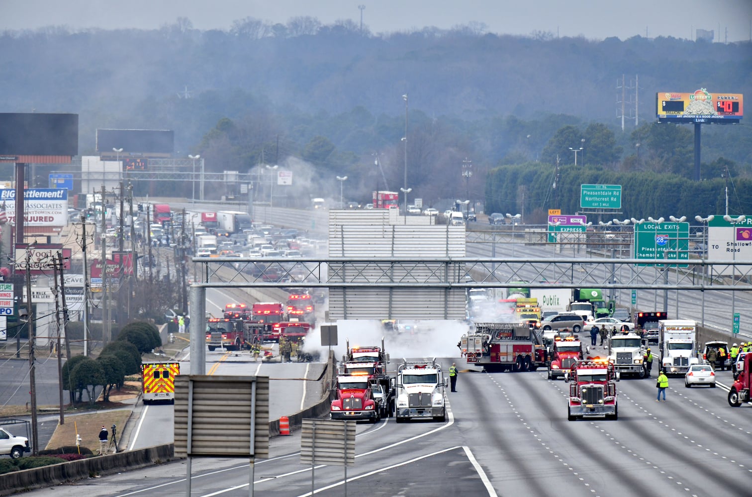 PHOTOS: I-85 fire in Gwinnett 2020