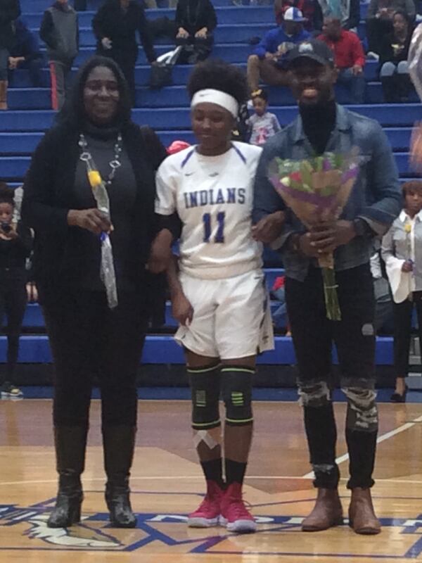  Senior guard Chanel Wilson was honored on Senior Night at McEachern on Jan. 30, 2018.