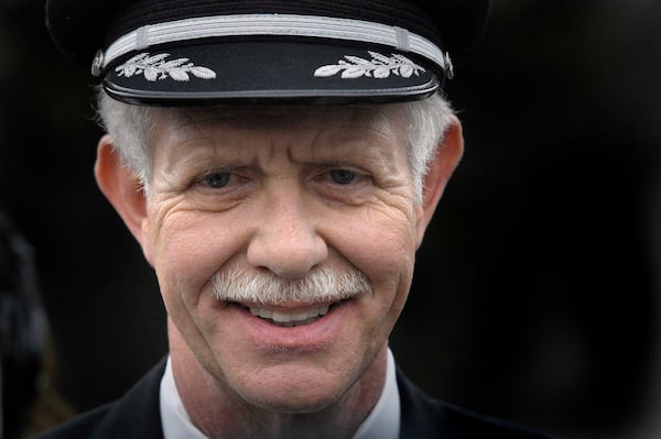 FILE - Capt. Chesley "Sully" Sullenberger, who safely landed US Airways Flight 1549 in the Hudson River in January 2009, arrives at Charlotte/Douglas International Airport in Charlotte, N.C. Wednesday afternoon, March 3, 2010. (Todd Sumlin/The Charlotte Observer via AP, File)