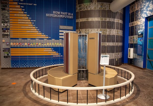 A 1976 CRAY 1A sits on display in the supercomputer section at the Computer Museum of America. PHIL SKINNER FOR THE ATLANTA JOURNAL-CONSTITUTION.