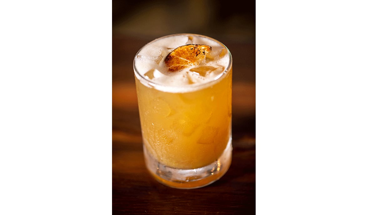 Monkey 68's Xoxo Ox stirs together bourbon, St. Germain, Cynar, lime juice and a refreshing shrub made from cucumber.