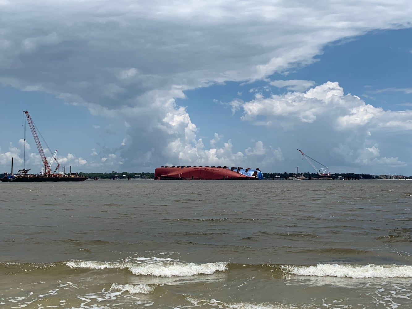 Golden Ray shipwreck as of July 2020