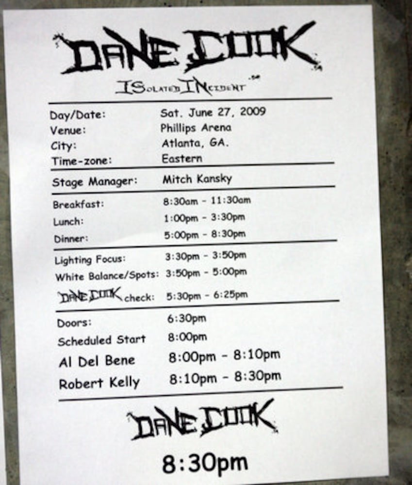 Comic Dane Cook plays Philips Arena