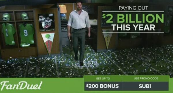 Screen capture from one of the FanDuel ads in question.