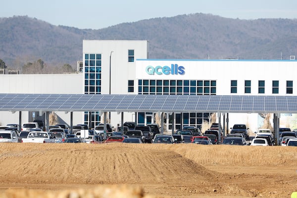 Qcells solar manufacturing facility in Dalton, Georgia, on Jan. 10, 2023.  (Natrice Miller/The Atlanta Journal-Constitution/TNS)