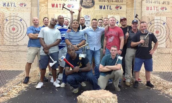 Bury The Hatchet, which opened its Atlanta location in December 2017, offers several axe-throwing game modes for groups up to 12 people.