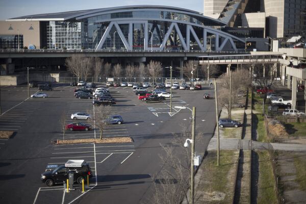 Could downtown Atlanta’s Gulch near Philips Arena be a tempting location for Amazon’s second headquarters? Ben Gray / bgray@ajc.com