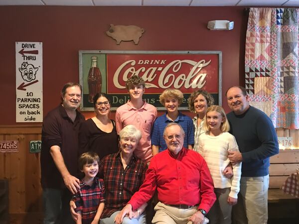 McDaniel's QN2 has become a family affair. Pictured are Andy, Jamie, Baker, Peter, Jeanne, Ella and Glenn on the back row, and Jacob, Diane and Bob on the front row. Courtesy of McDaniel’s QN2 BBQ