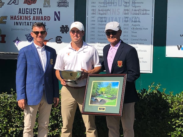 Pierceson Coody of Texas won the individual winner and led the Longhorns to victory in the Augusta Haskins Award Invitational.