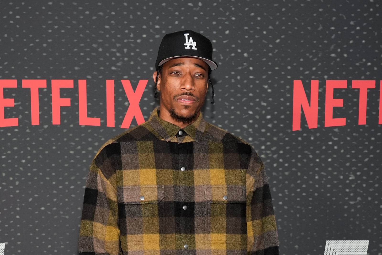 DeMar DeRozan arrives at the premiere of "Starting 5" on Monday, Sept. 23, 2024 at The Egyptian Theatre Hollywood in Los Angeles. (AP Photo/Chris Pizzello)