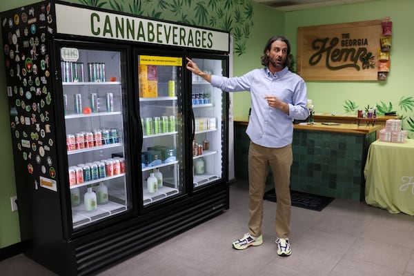 Joe Salome of the Georgia Hemp Company recently talked about the THC-infused drinks at his store in Sandy Springs.