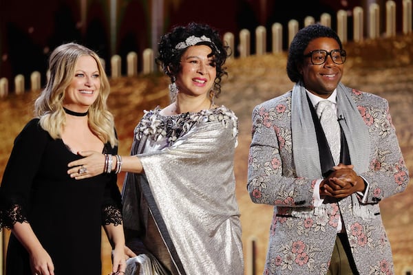 Amy Poehler, Maya Rudolph and Kenan Thompson at the 78th Annual Golden Globe Awards held at the Beverly Hilton Hotel on February 28, 2021. (Photo by Rich Polk/NBC)