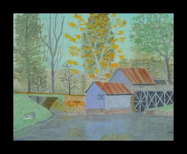 “The Old Grist Mill,” a 2008 giclee created by President Jimmy Carter in 2008 is up for auction this weekend at The Carter Center’s five-day retreat at the Lansdowne Resort and Spa in Leesburg, Va. (Carter Center)