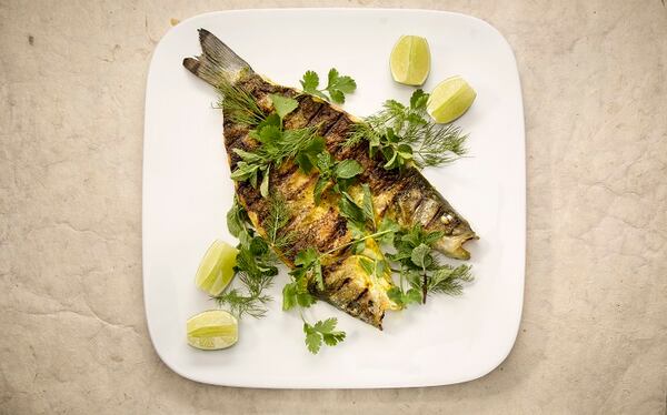 Cassia's Whole Grilled Sea Bass. (Ricardo DeAratanha/Los Angeles Times/TNS)