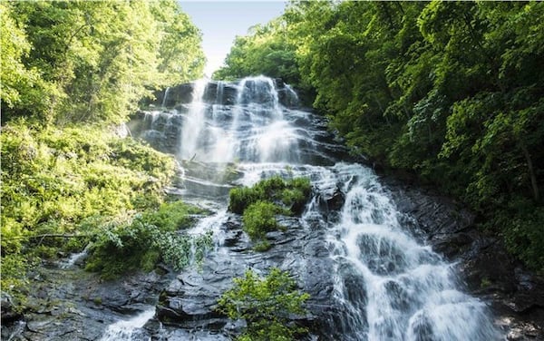 Amicalola Falls is Georgia's tallest waterfall as well as the tallest cascading waterfall in the Southeast.