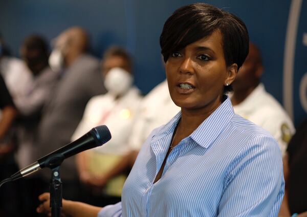 May 30, 2020 -  Atlanta -  Atlanta Mayor Keisha Lance Bottoms announced a 9pm curfew as protests continued for a second day.  Protests over the death of George Floyd in Minneapolis police custody spread around the United States on Saturday, as his case renewed anger about others involving African Americans, police and race relations.    Ben Gray for the Atlanta Journal Constitution