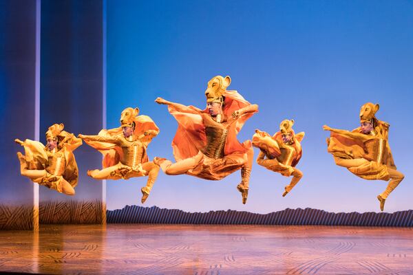 Lionesses dance in “The Lion King.” (Photo by Deen van Meer)