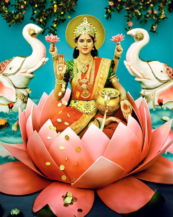 "Maa Laxmi" (2011) by Manjari Sharma (born 1979).is part of the "Transcendent Deities" exhibition at the Michael C. Carlos Museum at Emory University.