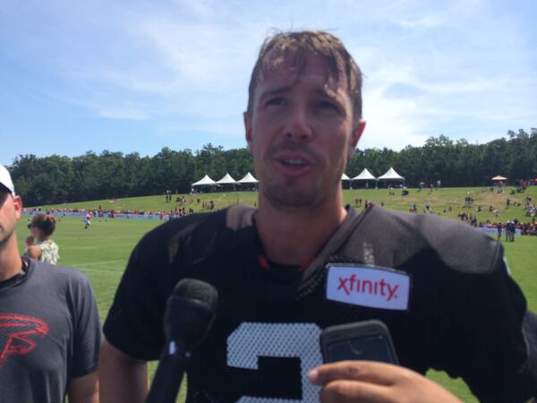 Falcons quarterback Matt Ryan after practice on Sunday, August 2, 2015. (D. Orlando Ledbetter/DLedbetter@ajc.com)