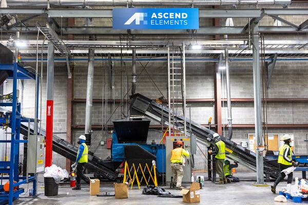 The interior of Ascend Elements’ facility in Covington. Arvin Temkar/AJC 2023