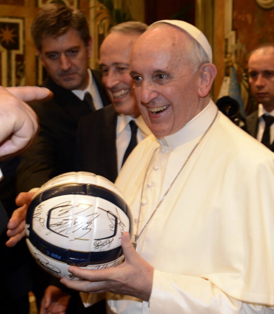 Pope Francis during a private audience at The Vatican (August 13, 2013)