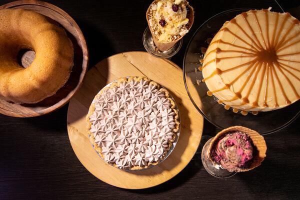 Wonderkid Buttered Rum Bundt Cake, Mocha Cream Pie, Caramel Layer Cake, Pineapple Rightside Up Soft Serve and Cocoa Berry Soft Serve.