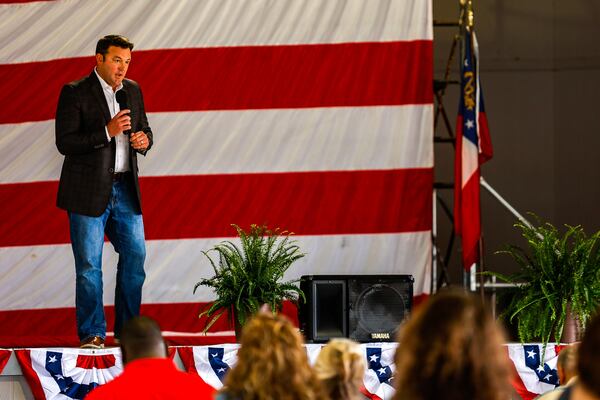 State Sen. Burt Jones, a Republican candidate for lieutenant governor, announced that he was running during the 17th annual Floyd County GOP Rally at the Coosa Valley Fairgrounds on  Aug. 7, 2021 in Rome, Georgia. (Troy Stolt / Chattanooga Times Free Press)