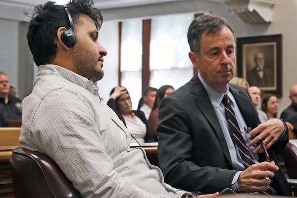 Jose Ibarra (left) and defense attorney John Donnelly during a May court appearance.