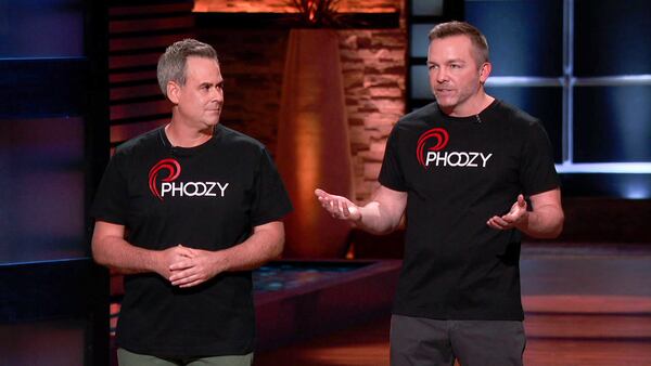 Kevin Conway and Atlanta's Josh Inglis try to get "Shark Tank" investors to place bets on their Phoozy gadget protector on tonight's episode of the popular show. ABC