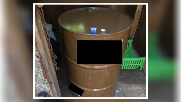 Three 55-gallon drums tested positive for methamphetamine. (Credit: Appalachian Regional Drug Enforcement Office)