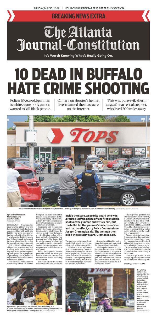 In Sunday’s ePaper: Breaking News Extra about the Buffalo grocery store shooting