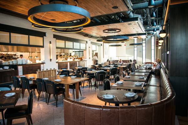 Ecco Buckhead dining room and open kitchen. Photo credit- Mia Yakel.