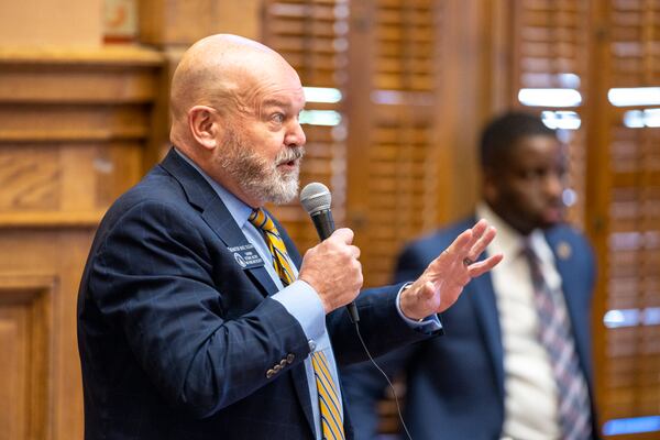 State Sen. Mike Dugan, R-Carrollton, has spoken more freely and sported what observers at the Capitol have dubbed a "resistance beard," since losing his bid in 2022 to become Senate president pro tem. He says he will resign from the Senate on Thursday to launch a bid in the 3rd Congressional District. (Arvin Temkar / arvin.temkar@ajc.com)