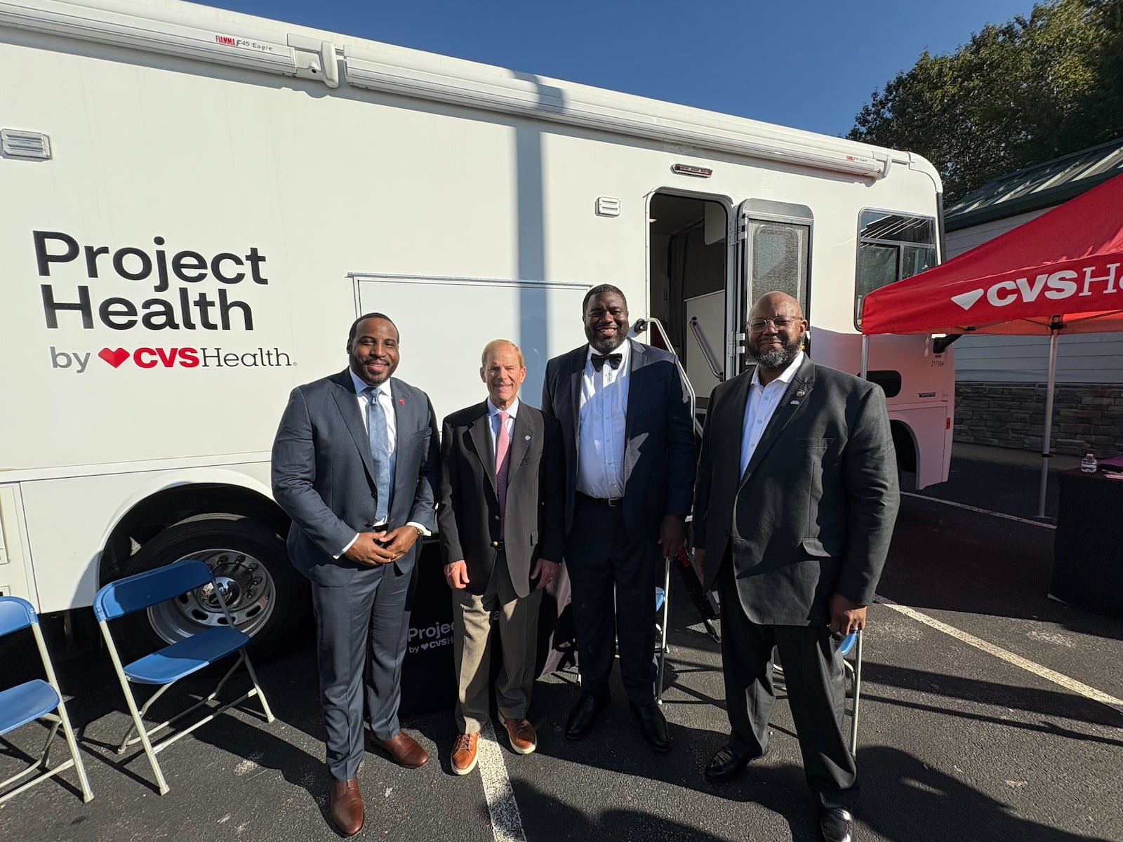 CVS Foundation announces a program to help improve access to care.
Left to right at press conference:
Andre Greenwood, interim chief executive officer, Aetna Better Health of Georgia, a CVS Health company, Dr. Bill Warren, pediatrician and founder of Good Samaritan Health Center Atlanta, Odie Donald, mayor's chief of staff, and Councilman Byron Amos.