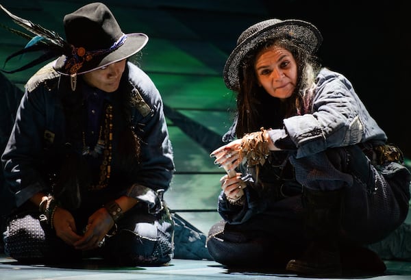 "Darlin' Cory," an Appalachian folk musical at the Alliance Theatre, co-stars Jewl Carney (left) and Maria Rodriguez-Sager.

Courtesy of Greg Mooney