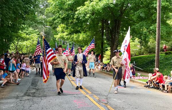 Each year, a poor-man’s Thomas Jefferson marches in the Avondale Fourth of July Parade. (Photo by Thomas Cogburn)