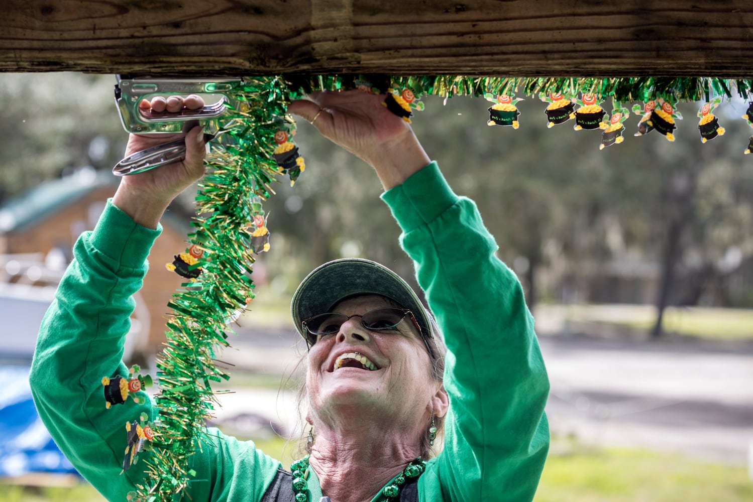 Crab Shack builds a float for the Savannah Patrick's Day Parade.