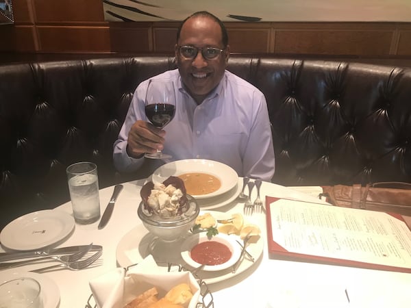 V-103 host Frank Ski at The Palm, one of his favorite restaurants in Atlanta.