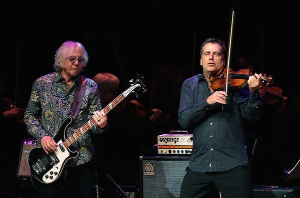 ATLANTA - September 29, 2019 --  R.E.M.'s bassist Mike Mills and internationally renowned violinist Robert McDuffie jam together during their "A Night of Georgia Music," ahoy at Atlanta Symphony Hall  Sunday, September 29, 2019. (Special to the AJC/Akili-Casundria Ramsess/Eye of Ramsess Media)