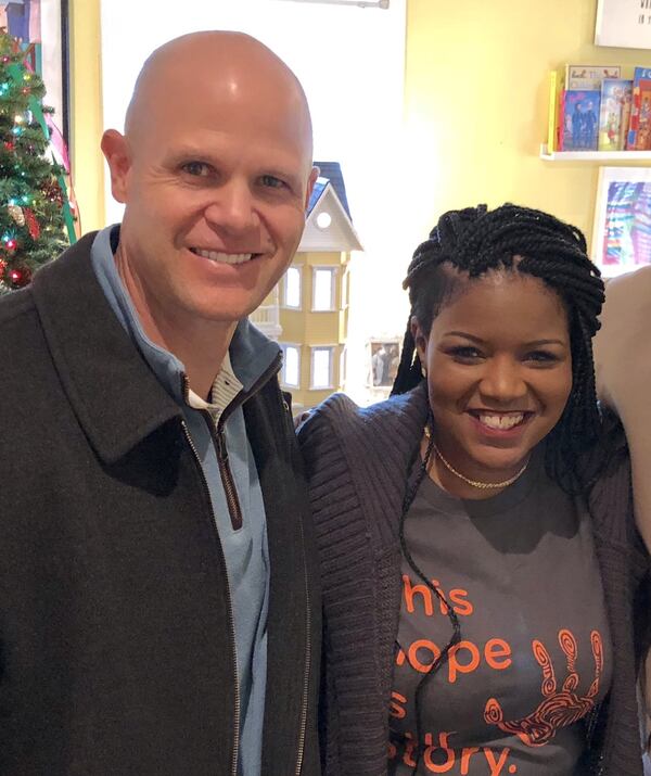 Among the people Danny Wuerffel has helped is LaTonya Gates-Boston, founder and executive director of PAWKids in Atlanta. CONTRIBUTED