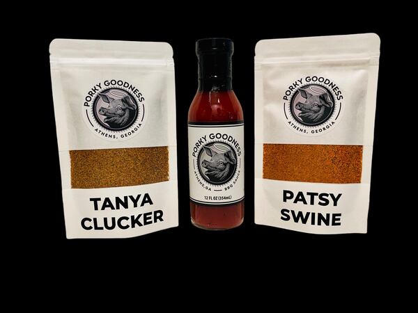 Barbecue sauce and rubs from Porky Goodness. Courtesy of Porky Goodness