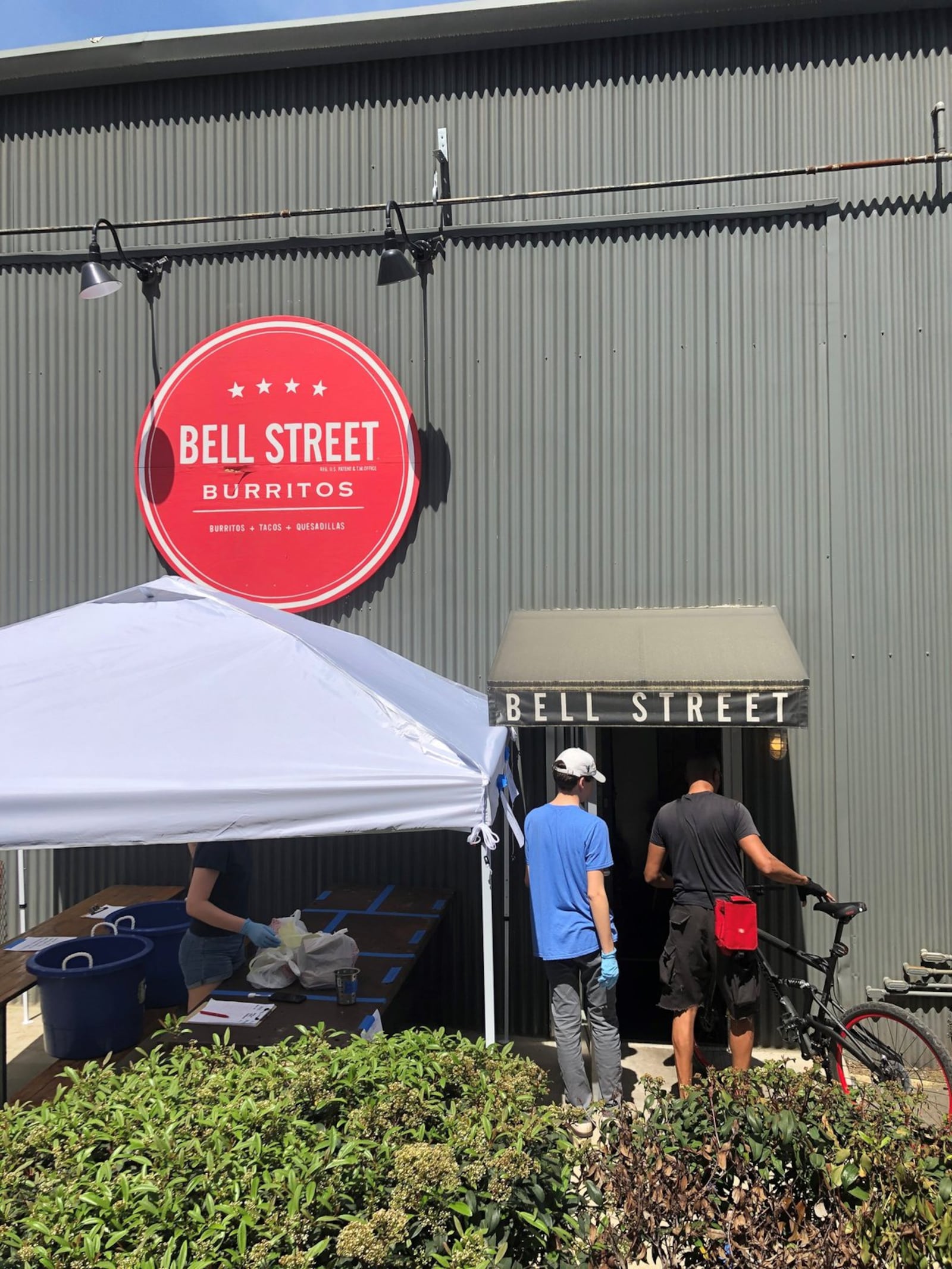 Bell Street Burritos’ Krog Street store has a tent for carryout pickup. Curb service is available, too. CONTRIBUTED BY WENDELL BROCK