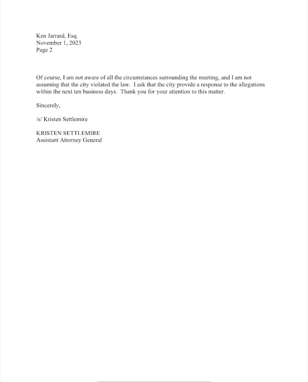 Page 2 of the AG letter.