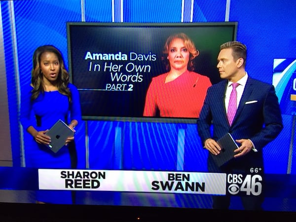 Sharon Reed and Ben Swann introduce part two of Amanda Davis' story on May 18, 2016. CREDIT: CBS46