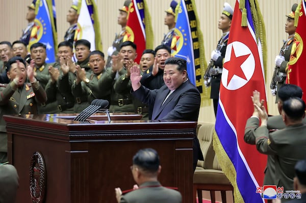 In this photo provided by the North Korean government, North Korean leader Kim Jong Un, center, attends a meeting in Pyongyang, North Korea, on Nov. 15, 2024. Independent journalists were not given access to cover the event depicted in this image distributed by the North Korean government. The content of this image is as provided and cannot be independently verified. Korean language watermark on image as provided by source reads: "KCNA" which is the abbreviation for Korean Central News Agency. (Korean Central News Agency/Korea News Service via AP)