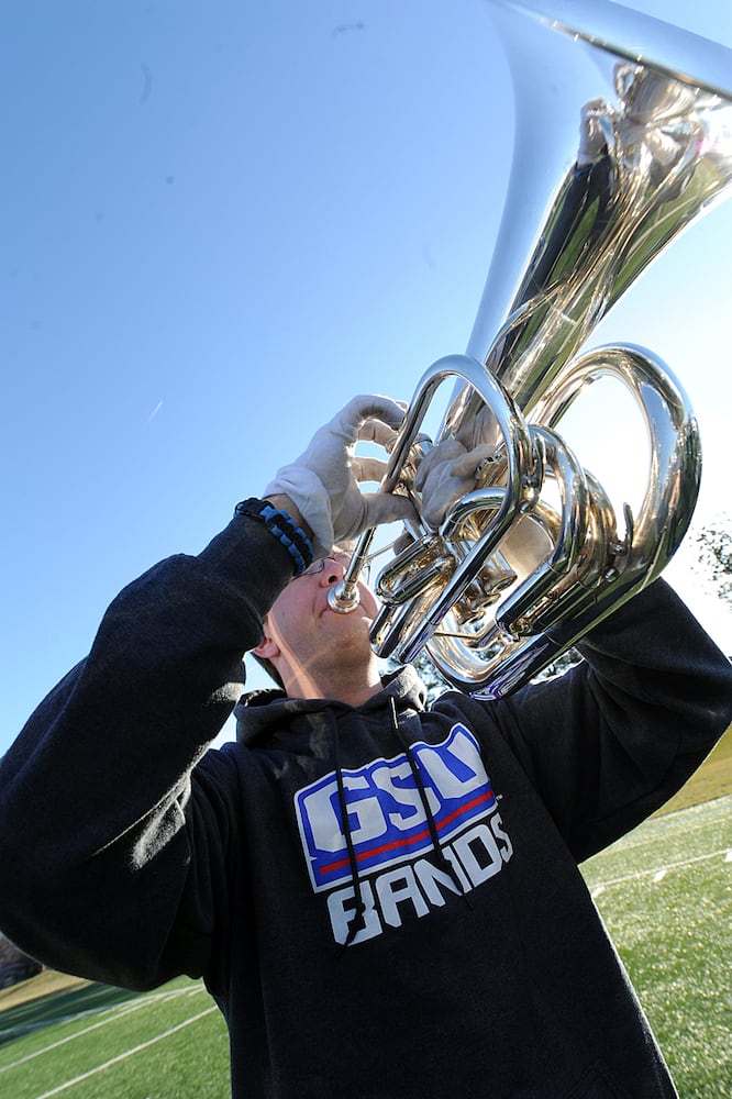 GSU Marching Band practices for the last time at Flint Hill School in Fairfax, VA.