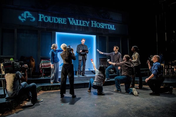 The company of Theatrical Outfit’s “The Laramie Project.” Photo Credit: Casey Gardner Photography