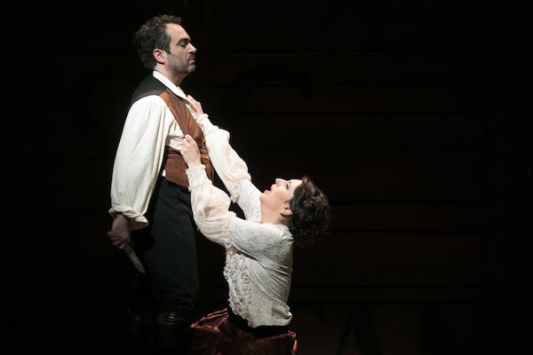 Gianluca Terranova performs as Don José and Varduhi Abrahamyan performs as Carmen in the Atlanta Opera’s production of “Carmen.” CONTRIBUTED BY JEFF ROFFMAN