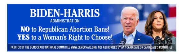 An image of the billboard financed by the Democratic National Committee ahead of the anniversary of the Supreme Court ruling that overturned Roe v. Wade. 