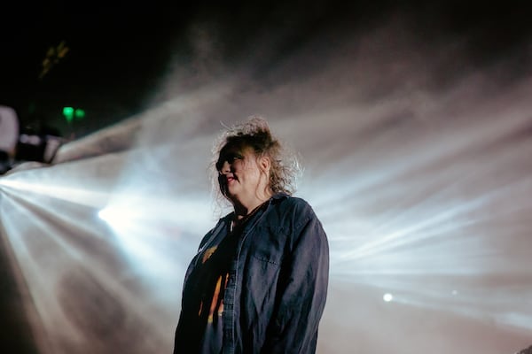 The Cure performs to an excited crowd at the State Farm Arena on June 27, 2023. (Sophie Harris for The Atlanta Journal-Constitution).